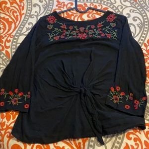 Black floral top